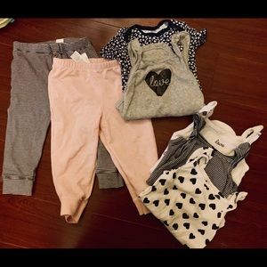 Carter’s variety onesies and to Carter’s pants